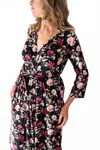Laree + Co Fallon Bamboo Robe In Floral Multicolor