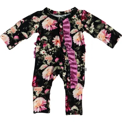 Laree + Co Kids'  Fallon Ruffle Convertible Footie In Black