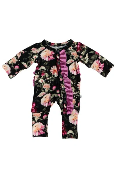 Laree + Co Babies'  Fallon Ruffle Convertible Footie In Black