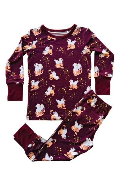 Laree + Co Kids'  Griffin 2-piece Long Sleeve Set In Burgundy