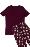 Laree + Co Griffin Adult Lounge Top In Burgundy