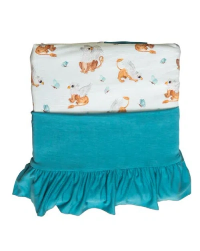 Laree + Co Griffin Butterflies Ruffle Toddler Blanket In Multi