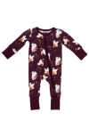 Laree + Co Griffin Convertible Footie In Burgundy