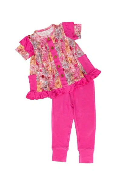 Laree + Co Kids'  Journee Peplum & Legging Set In Pink