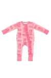 Laree + Co Kenzie Ruffle Convertible Footie In Pink