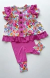 Laree + Co Babies'  Korrie Peplum & Legging Set In Floral