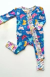Laree + Co Babies'  Korrie Ruffle Convertible Footie In Blue