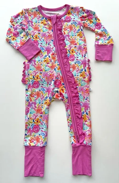 Laree + Co Kids'  Korrie Ruffle Convertible Footie In Pink