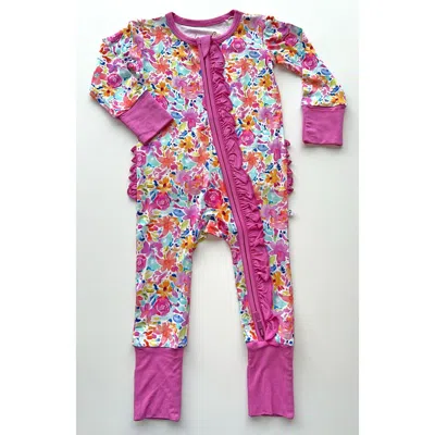 Laree + Co Babies'  Korrie Ruffle Convertible Footie In Multi