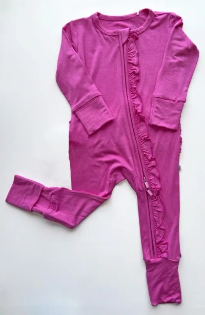 Laree + Co Kids'  Korrie Ruffle Convertible Footie In Purple