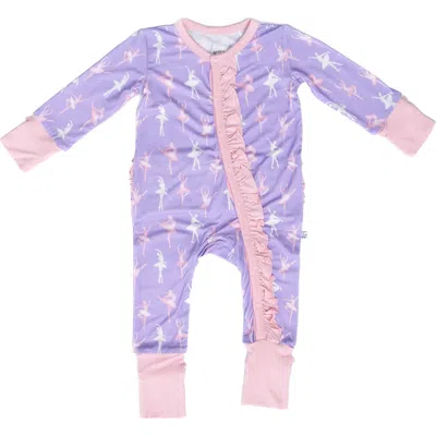 Laree + Co Babies'  Lillian Ballerina Ruffle Convertible Footie In Purple