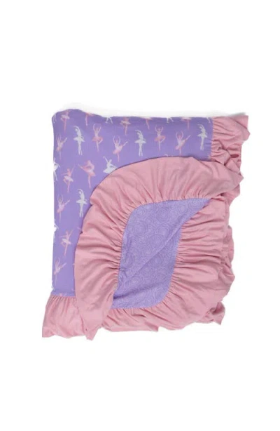 Laree + Co Lillian Ballerinas Ruffle Toddler Blanket In Purple