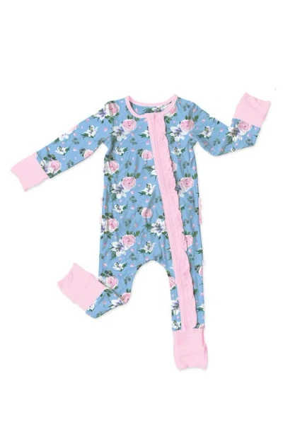 Laree + Co Babies'  Lillian Floral Ruffle Convertible Footie In Multi