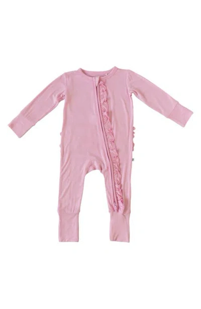 Laree + Co Babies'  Lillian Pink Ruffle Convertible Footie