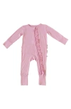 Laree + Co Lillian Pink Ruffle Convertible Footie In Pink