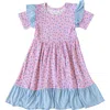 Laree + Co Lillian Ruffle Spin Dress In Leopard