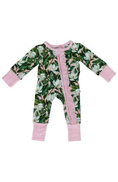 Laree + Co Kids'  Magnolia Ruffle Convertible Footie In Green