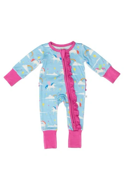 Laree + Co Babies'  Sage Ruffle Convertible Footie In Blue