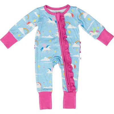 Laree + Co Babies'  Sage Ruffle Convertible Footie In Blue