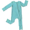Laree + Co Spring Solid Convertible Footie In Blue