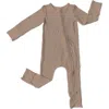 Laree + Co Spring Solid Convertible Footie In Sand