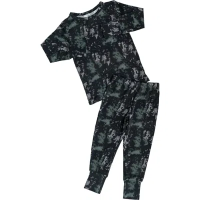 Laree + Co Kids'  Tie-dye 2-piece Pajama Set In Onyx