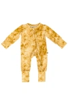 Laree + Co Tie-dye Convertible Footie In Mustard
