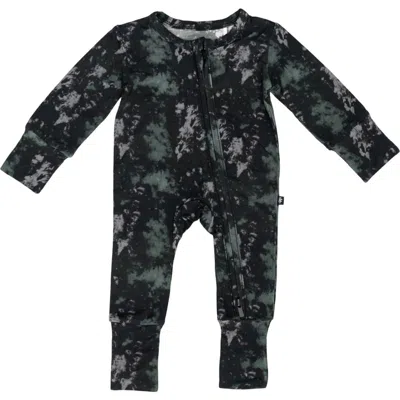 Laree + Co Babies'  Tie-dye Convertible Footie In Onyx