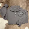 Laree + Co Unisex Embroidered Quarter Zip Sweatshirt In Grey