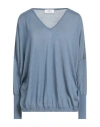 Larens  Zurich Larens Zurich Woman Sweater Slate Blue Size L Cashmere, Silk