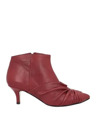 L'arianna Woman Ankle Boots Brick Red Size 6 Soft Leather