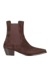 L'arianna Woman Ankle Boots Dark Brown Size 6 Leather In Brown