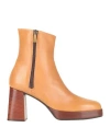 L'arianna Woman Ankle Boots Mustard Size 7 Soft Leather In Yellow