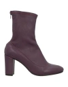 L'arianna Woman Ankle Boots Plum Size 6 Leather In Purple