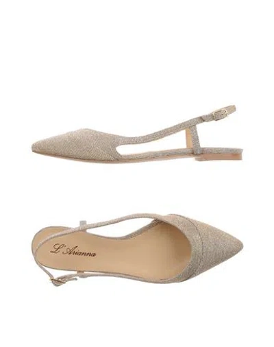 L'arianna Woman Ballet Flats Beige Size 8 Soft Leather In Sand