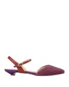 L'arianna Woman Ballet Flats Magenta Size 10 Soft Leather In Magenta