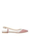 L'arianna Woman Ballet Flats Pastel Pink Size 7 Textile Fibers In Pink