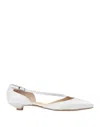 L'arianna Woman Ballet Flats White Size 8 Synthetic Fibers, Soft Leather In White