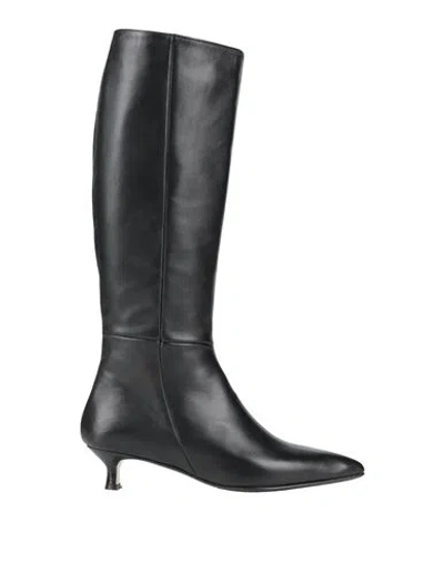L'arianna Woman Boot Black Size 9 Leather In Multi