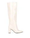 L'arianna Woman Boot Off White Size 10 Soft Leather In Off White