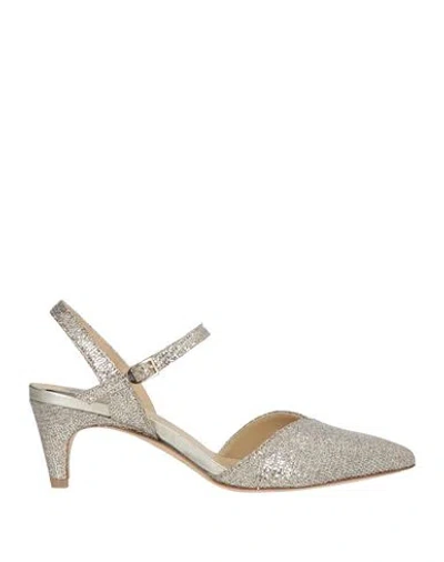 L'arianna Woman Pumps Platinum Size 8 Textile Fibers In Gray