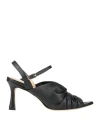 L'arianna Woman Sandals Black Size 7 Leather In Black