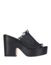 L'arianna Woman Sandals Black Size 7 Soft Leather