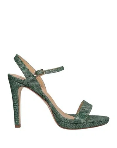 L'arianna Woman Sandals Green Size 9 Textile Fibers