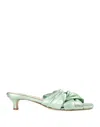 L'arianna Woman Sandals Light Green Size 6 Soft Leather In Green