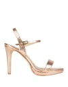 L'arianna Woman Sandals Rose Gold Size 8 Soft Leather In Rose Gold