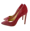 L'arianna Women's Mesh Glitter Stiletto Heels In Red In Red