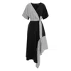 Larisa Dragna Women's Black / Grey / White Grace Dress With Plaid Insertion In Black/grey/white