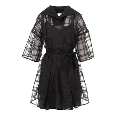 Larisa Dragna Women's Black Karol Sheer Dress