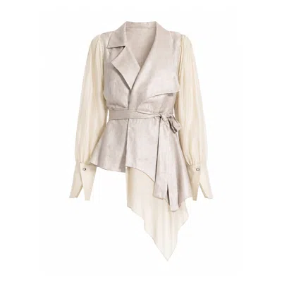 Larisa Dragna Women's Neutrals Angie Linen Blouse